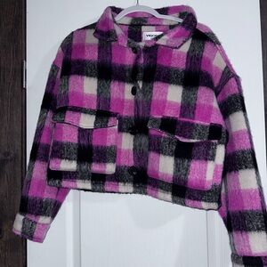 Vigoss Pink and Black Plaid Jacket